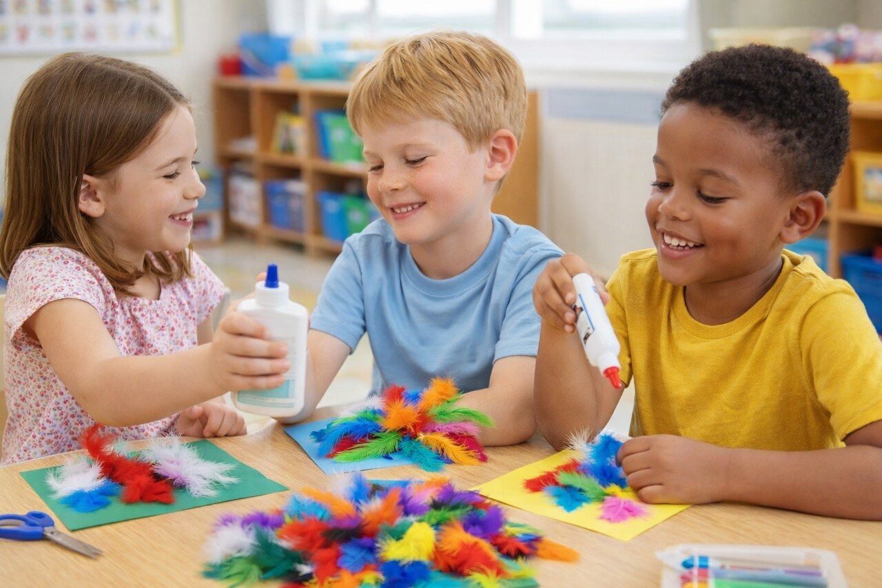 Craft Feathers 150 Pack (14g) – Assorted Color Decorative Feathers for Kids Crafts, DIY Projects, Classroom Art & Party Decorations